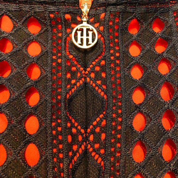 Tommy Hilfiger Red & Navy Sleeveless Dress Size 10 Lace Cutout Preppy Americana - Picture 5 of 5